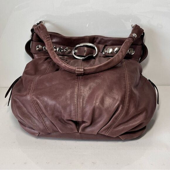 B. Makowsky Super Soft Leather Boho Large Shoulder Bag - Picture 5 of 12